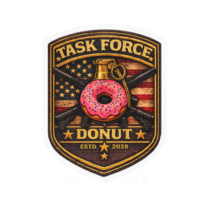 Task Force Donut Vinyl Sticker — Military Patch Style Kiss-Cut Decal