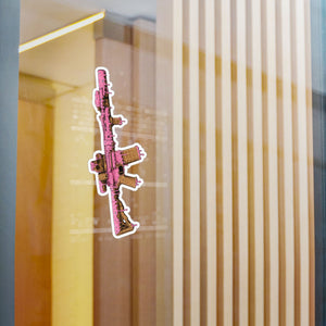Pink Rifle Vinyl Sticker — Kiss-Cut Gun Decal