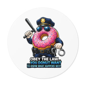 Donut Cop Obey the Law Sticker