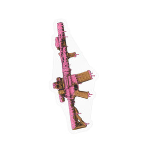 Pink Rifle Vinyl Sticker — Kiss-Cut Gun Decal