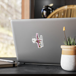 Professionaly Violent Pink Rifle Vinyl Sticker — Kiss-Cut Decal