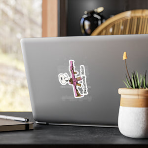 Professionaly Violent Pink Rifle Vinyl Sticker — Kiss-Cut Decal