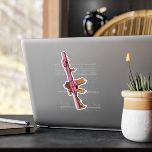 Pink Rifle Vinyl Sticker — Kiss-Cut Gun Decal
