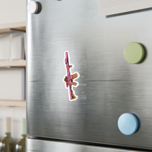 Pink Rifle Vinyl Sticker — Kiss-Cut Gun Decal