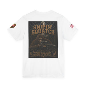 Snipin' Squatch Tee — Big & Hairy Sniper Sasquatch Graphic Shirt