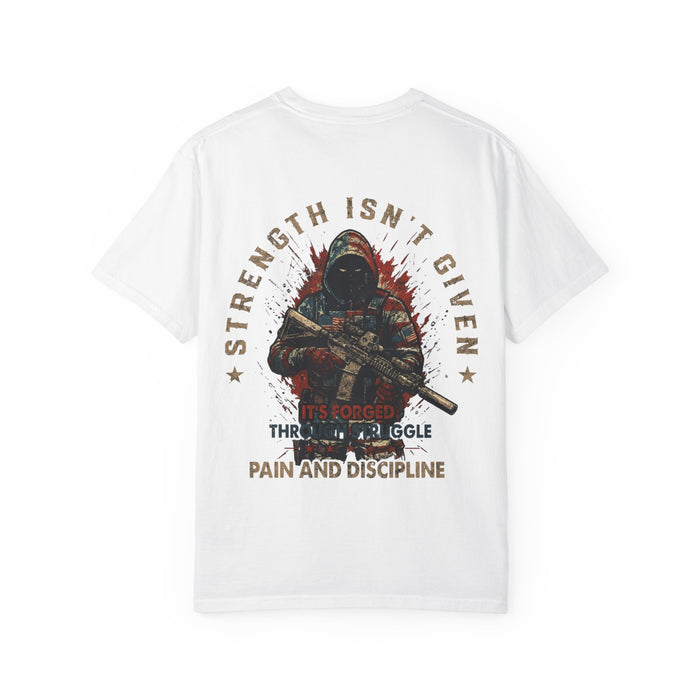 Defender Graphic T-Shirt — "Strength Isn’t Given" Military Style Tee