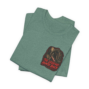 SlashSquatch Horror Graphic Tee — 'The Legend Hunts Back' Bigfoot Slasher Shirt