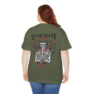 Stand Ready T‑Shirt — Patriotic Eagle & Shield Graphic Tee