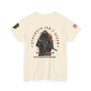 Defender Graphic T-Shirt — "Strength Isn’t Given" Military Style Tee