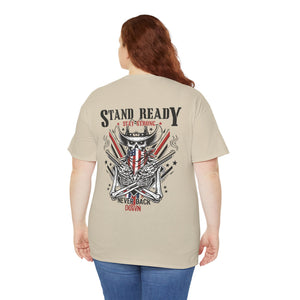 Stand Ready T‑Shirt — Patriotic Eagle & Shield Graphic Tee