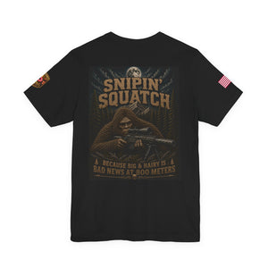 Snipin' Squatch Tee — Big & Hairy Sniper Sasquatch Graphic Shirt