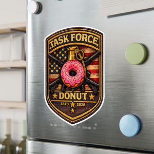 Task Force Donut Vinyl Sticker — Military Patch Style Kiss-Cut Decal