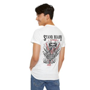 Stand Ready T‑Shirt — Patriotic Eagle & Shield Graphic Tee