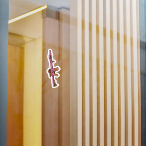 Pink Rifle Vinyl Sticker — Kiss-Cut Gun Decal