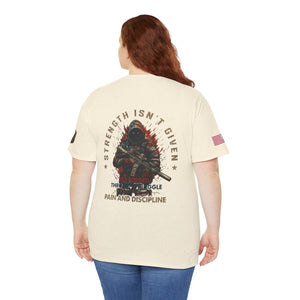 Defender Graphic T-Shirt — "Strength Isn’t Given" Military Style Tee