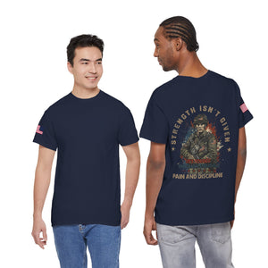 Military Veteran T-Shirt — "Strength Isn’t Given" Motivational Combat Tee