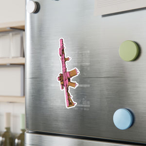 Pink Rifle Vinyl Sticker — Kiss-Cut Gun Decal
