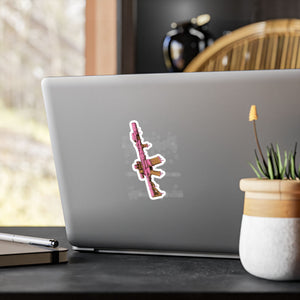 Pink Rifle Vinyl Sticker — Kiss-Cut Gun Decal