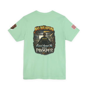 No Weapon Formed Against Me Tee — Patriotic T-Shirt