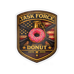 Task Force Donut Vinyl Sticker — Military Patch Style Kiss-Cut Decal