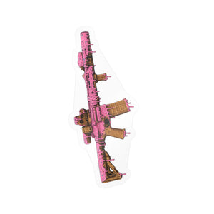 Pink Rifle Vinyl Sticker — Kiss-Cut Gun Decal