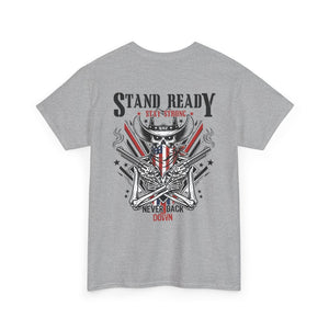 Stand Ready T‑Shirt — Patriotic Eagle & Shield Graphic Tee