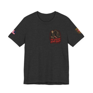 SlashSquatch Horror Graphic Tee — 'The Legend Hunts Back' Bigfoot Slasher Shirt