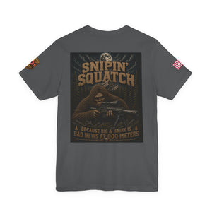 Snipin' Squatch Tee — Big & Hairy Sniper Sasquatch Graphic Shirt
