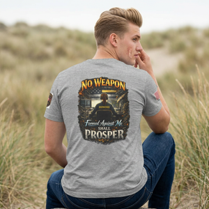 No Weapon Formed Against Me Tee — Patriotic T-Shirt