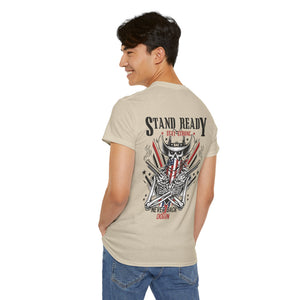 Stand Ready T‑Shirt — Patriotic Eagle & Shield Graphic Tee
