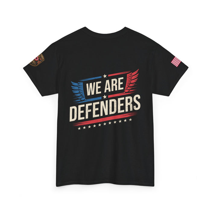 We Are Defenders T-Shirt — Patriotic Wings Graphic Tee