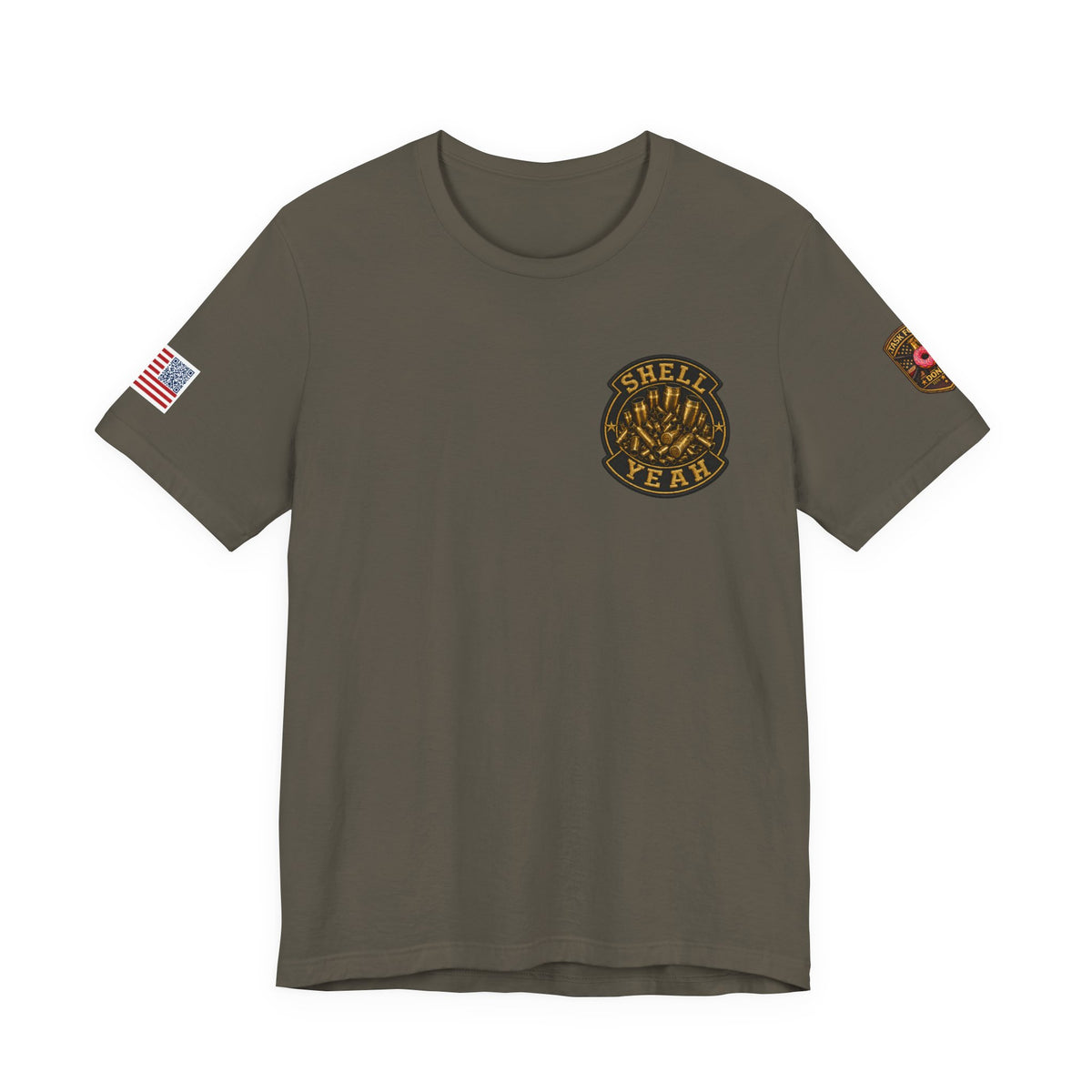 Kiss My Brass Graphic Tee — Patriotic Bullets Metalworking Shirt