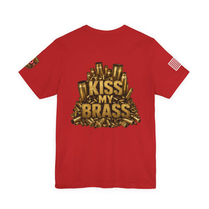 Kiss My Brass Graphic Tee — Patriotic Bullets Metalworking Shirt