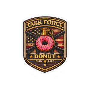 Task Force Donut Vinyl Sticker — Military Patch Style Kiss-Cut Decal