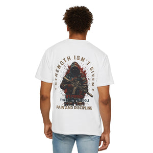 Defender Graphic T-Shirt — "Strength Isn’t Given" Military Style Tee
