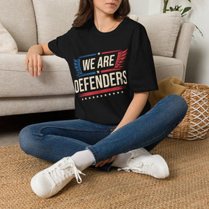 We Are Defenders T-Shirt — Patriotic Wings Graphic Tee