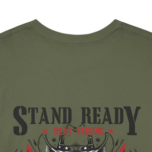 Stand Ready T‑Shirt — Patriotic Eagle & Shield Graphic Tee