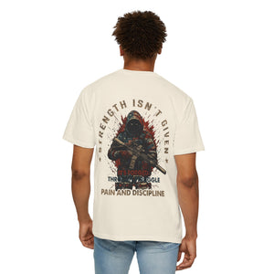 Defender Graphic T-Shirt — "Strength Isn’t Given" Military Style Tee