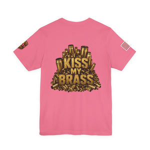 Kiss My Brass Graphic Tee — Patriotic Bullets Metalworking Shirt