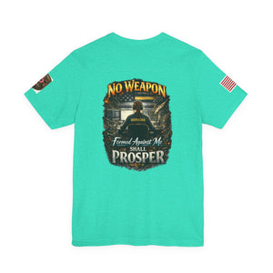 No Weapon Formed Against Me Tee — Patriotic T-Shirt
