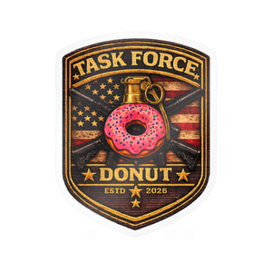 Task Force Donut Vinyl Sticker — Military Patch Style Kiss-Cut Decal