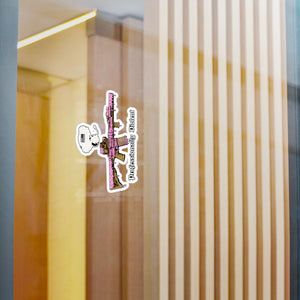 Professionaly Violent Pink Rifle Vinyl Sticker — Kiss-Cut Decal