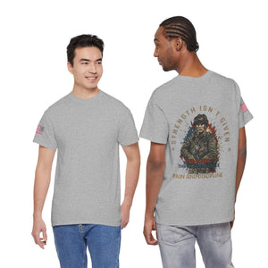 Military Veteran T-Shirt — "Strength Isn’t Given" Motivational Combat Tee