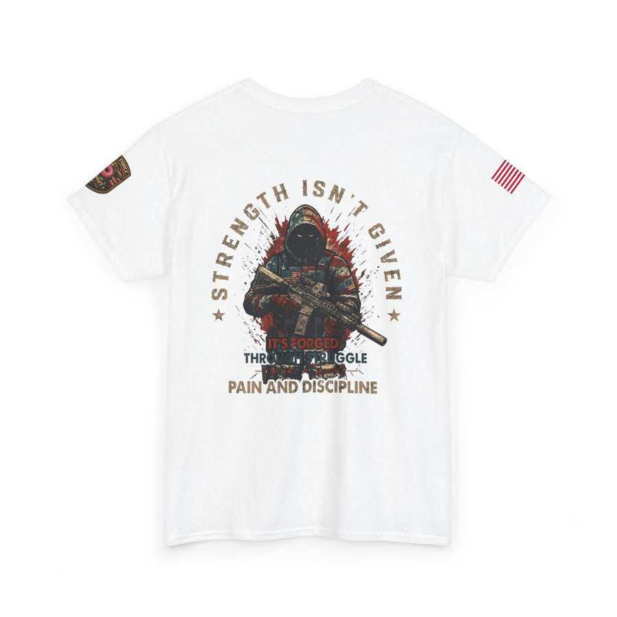 Defender Graphic T-Shirt — "Strength Isn’t Given" Military Style Tee
