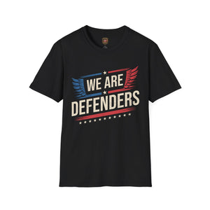 We Are Defenders T-Shirt — Patriotic Wings Graphic Tee