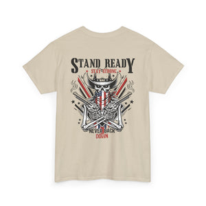 Stand Ready T‑Shirt — Patriotic Eagle & Shield Graphic Tee