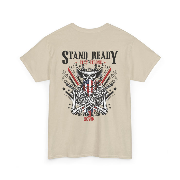 Stand Ready T‑Shirt — Patriotic Eagle & Shield Graphic Tee