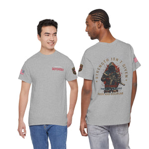 Defender Graphic T-Shirt — "Strength Isn’t Given" Military Style Tee