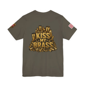 Kiss My Brass Graphic Tee — Patriotic Bullets Metalworking Shirt