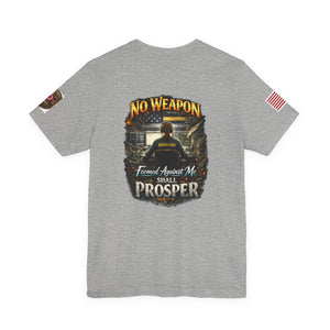 No Weapon Formed Against Me Tee — Patriotic T-Shirt